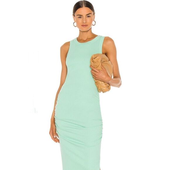 New. Michael Stars pale mint green midi dress with slit. Normally $119 - Picture 4 of 11